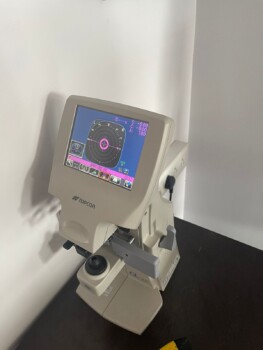 Patient undergoing retina examination